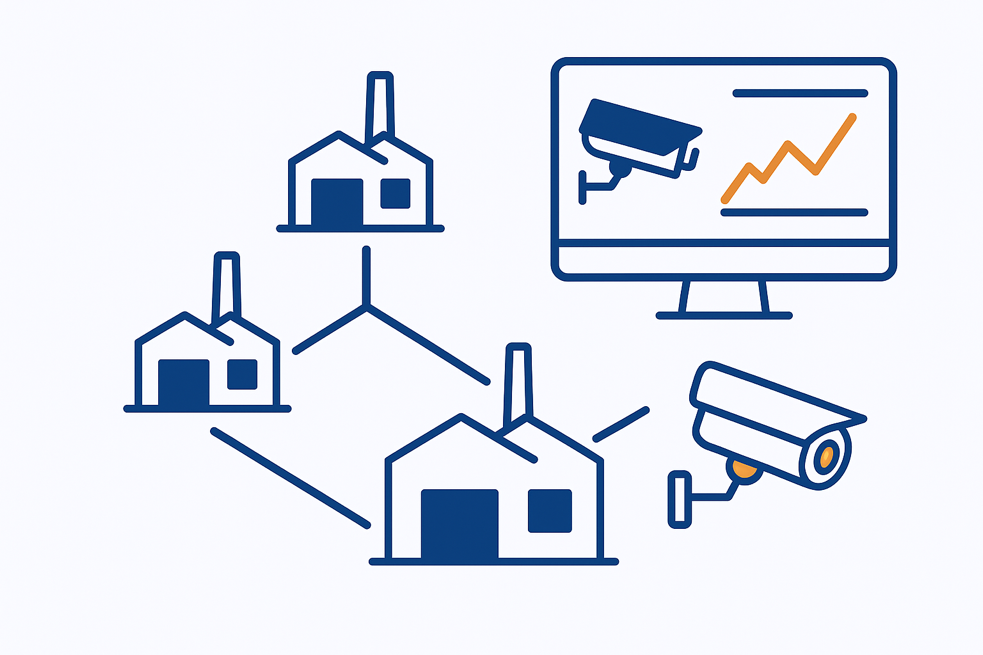 Видеонаблюдение для многофилиального производства